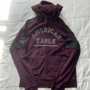 Maroon hooded shirt